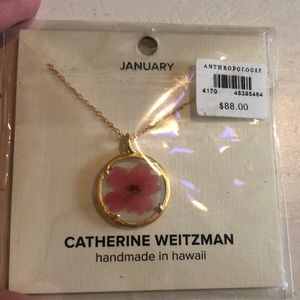 Anthropologie Gold Flower Necklace